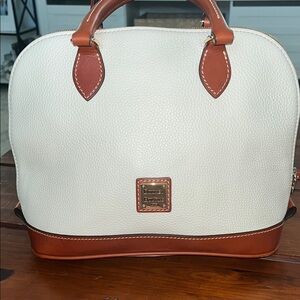 Dooney & Bourke Sorrento Top Zip Satchel White Pebble Leather